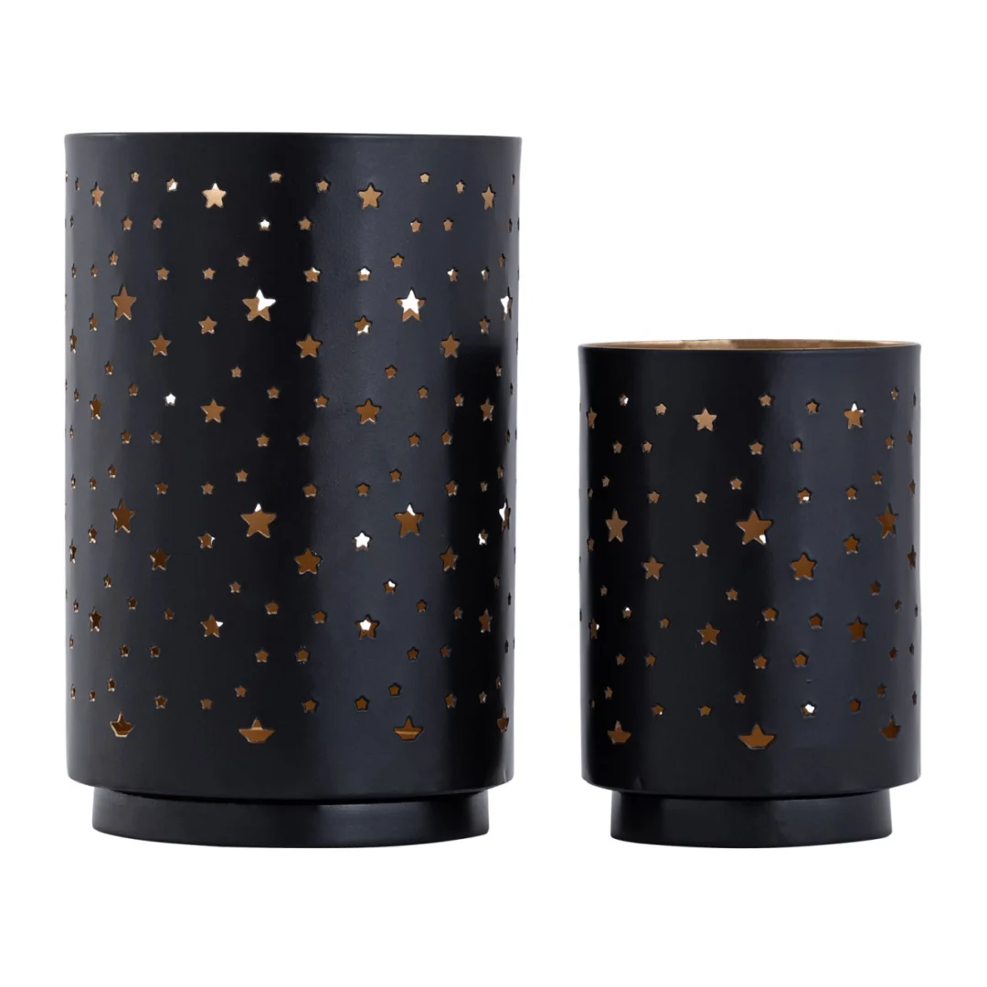 Kandelaar Taakoro Zwart Ø8 cm - Set van 2 - Afbeelding 3