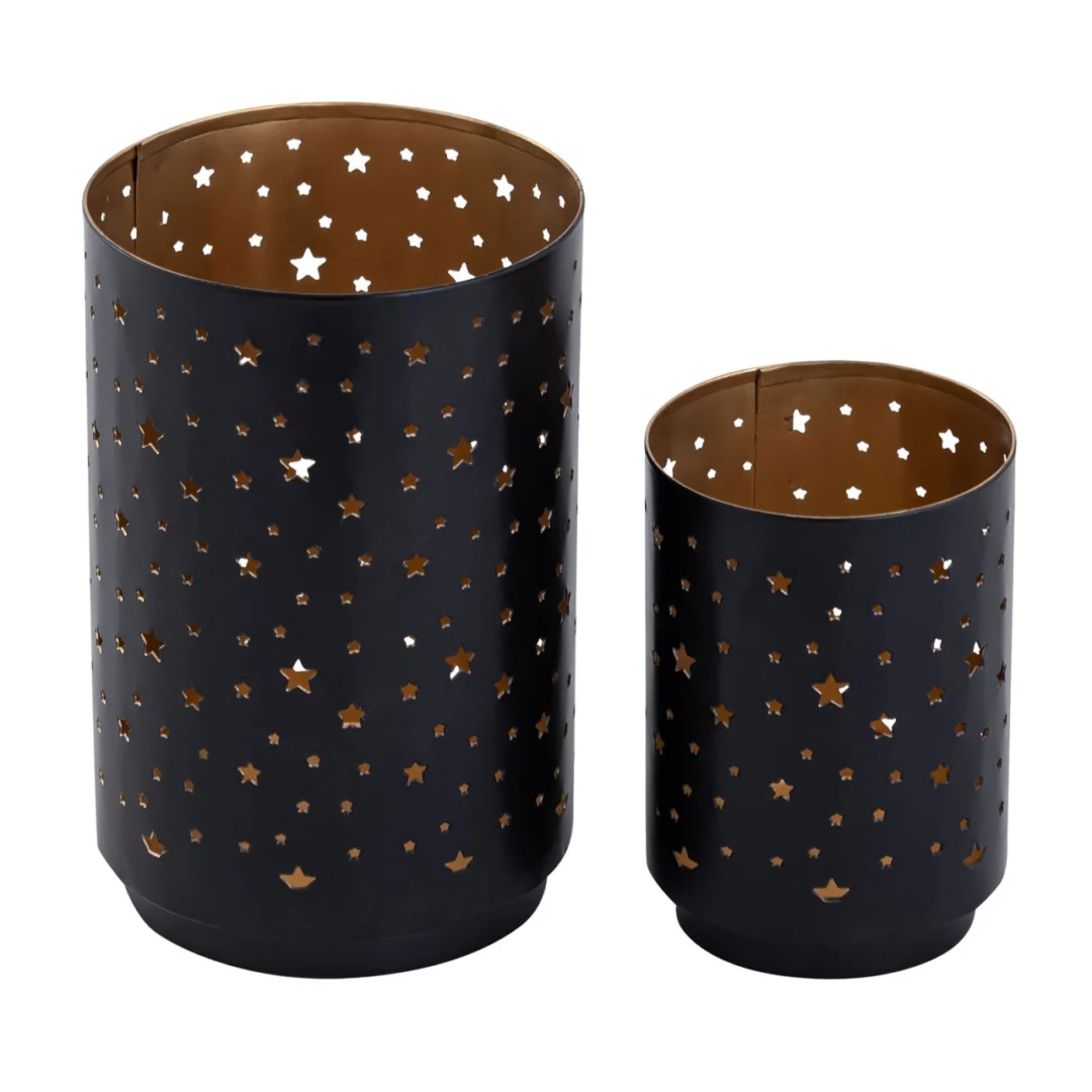 Kandelaar Taakoro Zwart Ø8 cm - Set van 2 - Afbeelding 4