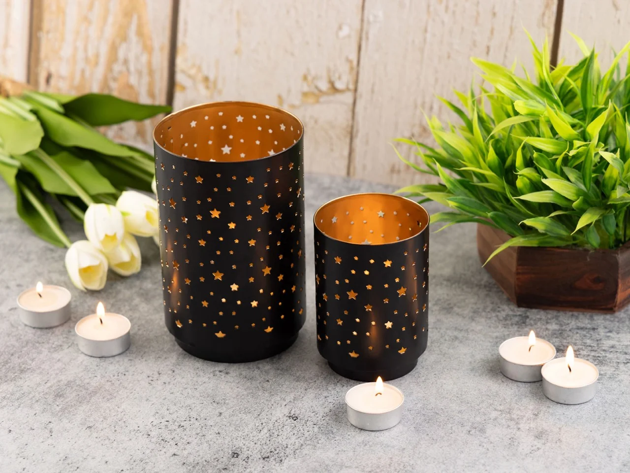 Kandelaar Taakoro Zwart Ø8 cm - Set van 2 - Afbeelding 6