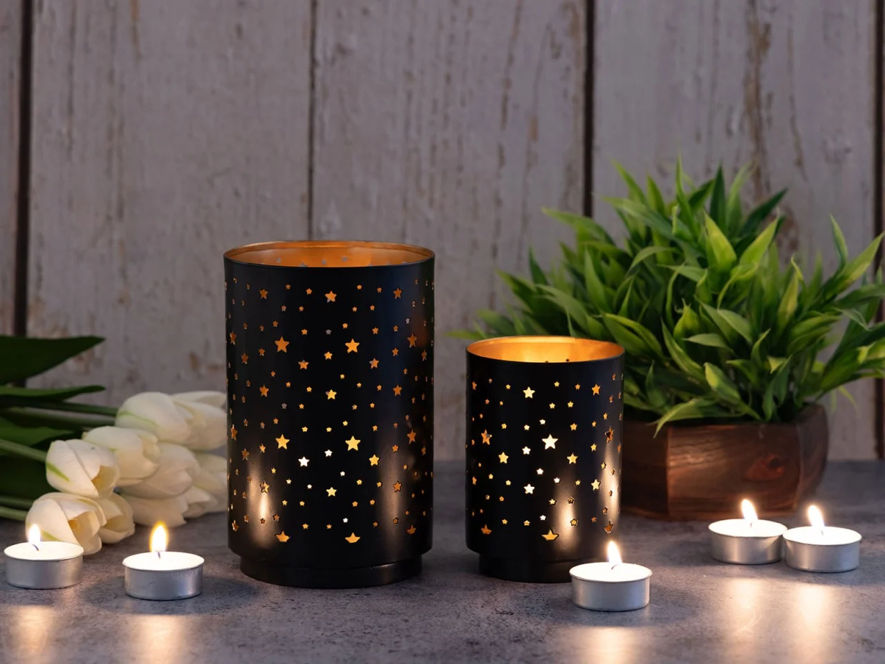 Kandelaar Taakoro Zwart Ø8 cm - Set van 2 - Afbeelding 7