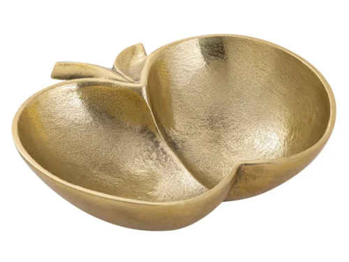 Schaal Mevane aluminium zilver, appelvormige decoratieschaal met verfijnde, glanzende afwerking