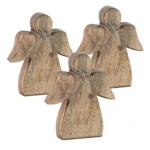 Beeld Leesora Hout: handgemaakte decoratie van gerecycled mangohout met natuurlijke kleur en touwdetail