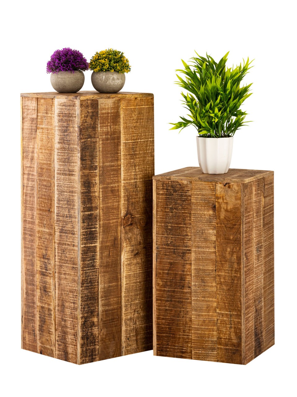 Bijzettafel Kunsonte Mangohout 73 cm - Afbeelding 5
