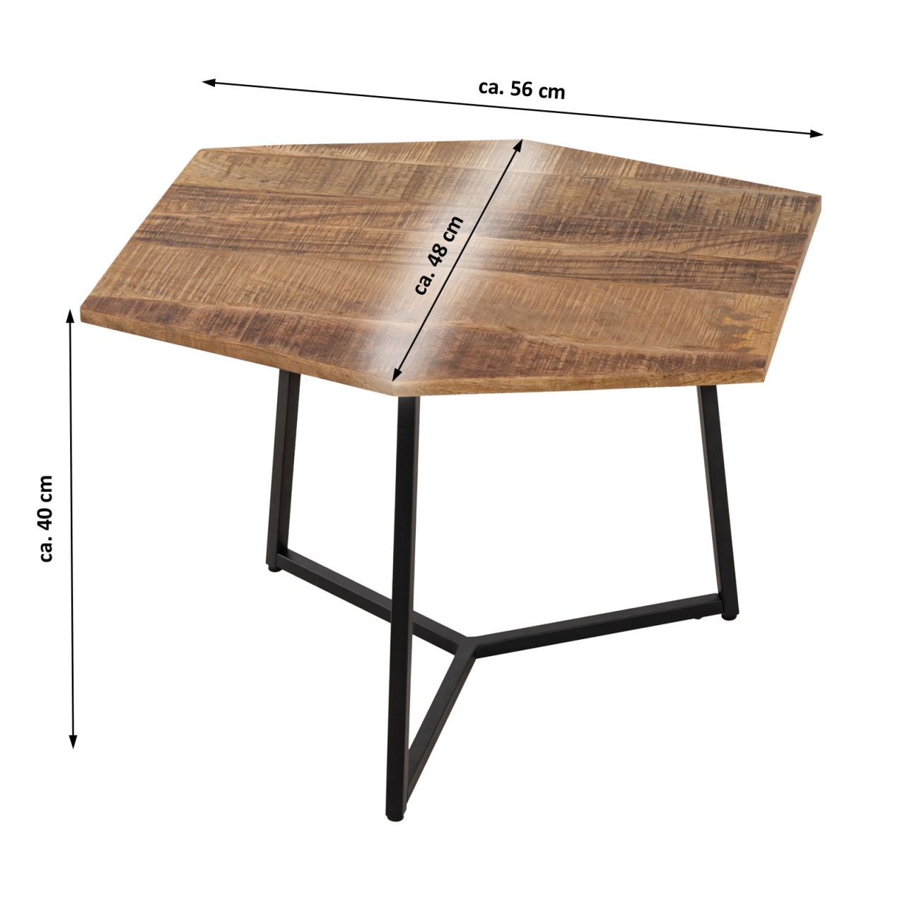 Salontafel Kleendora Metaal 56x48 cm - Afbeelding 5