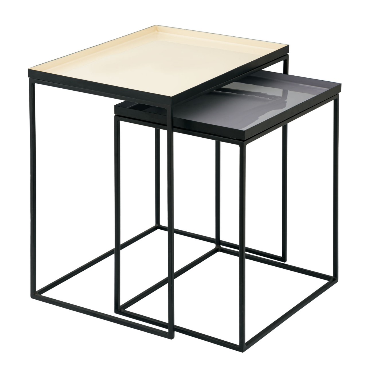 Bijzettafel Ziermaro Mat Zwart - Set van 2