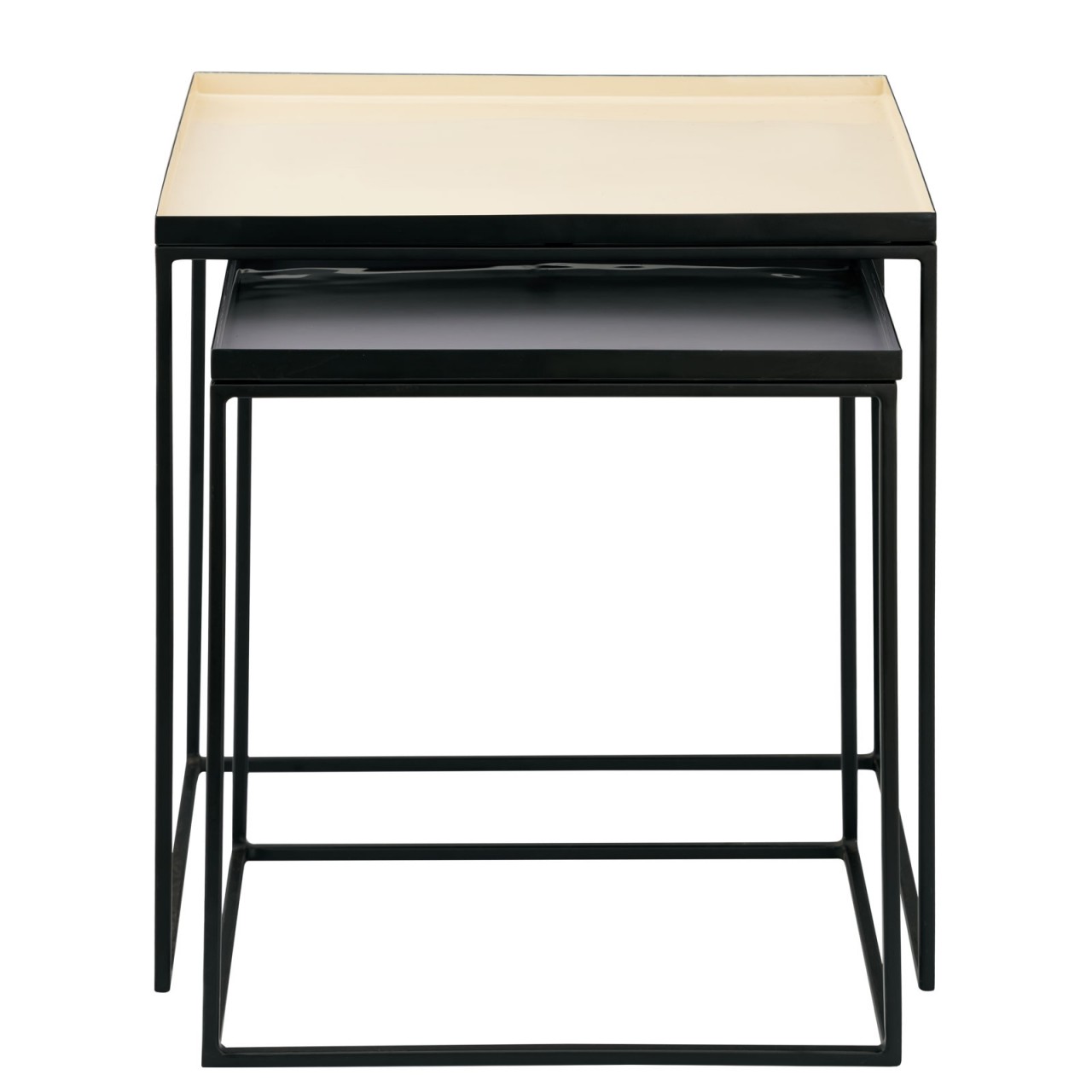 Bijzettafel Ziermaro Mat Zwart - Set van 2 - Afbeelding 3
