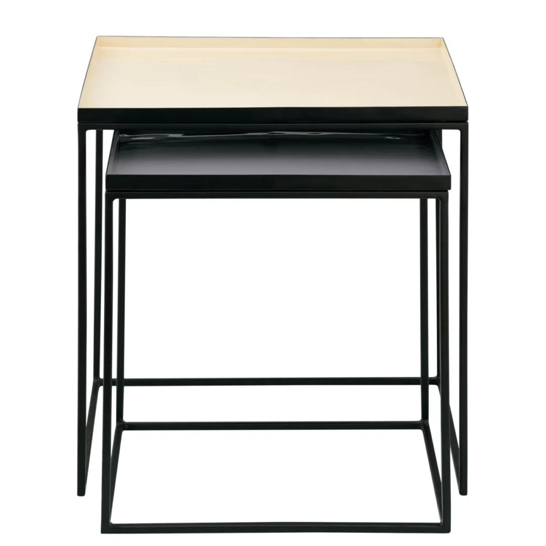 Bijzettafel Ziermaro Mat Zwart - Set van 2 - Afbeelding 3