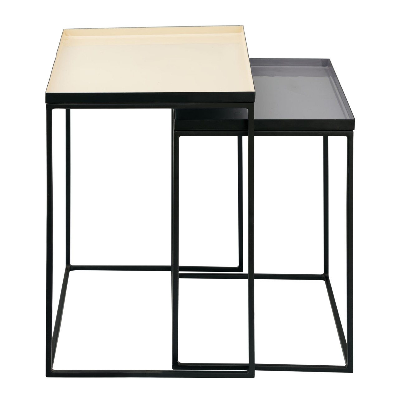Bijzettafel Ziermaro Mat Zwart - Set van 2 - Afbeelding 4