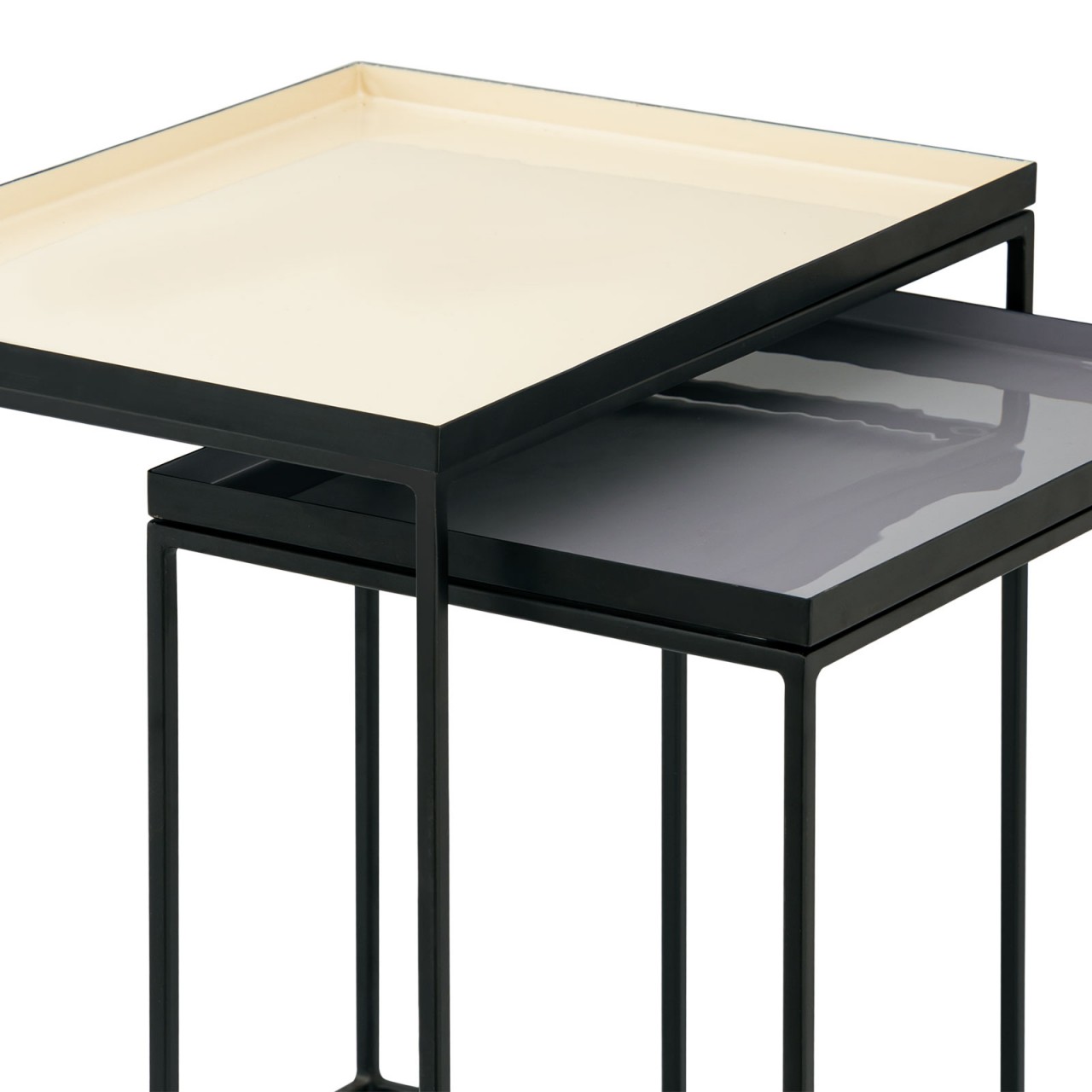 Bijzettafel Ziermaro Mat Zwart - Set van 2 - Afbeelding 5