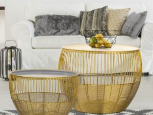 Salontafel Hessas Goud Ø49 cm - Set van 2