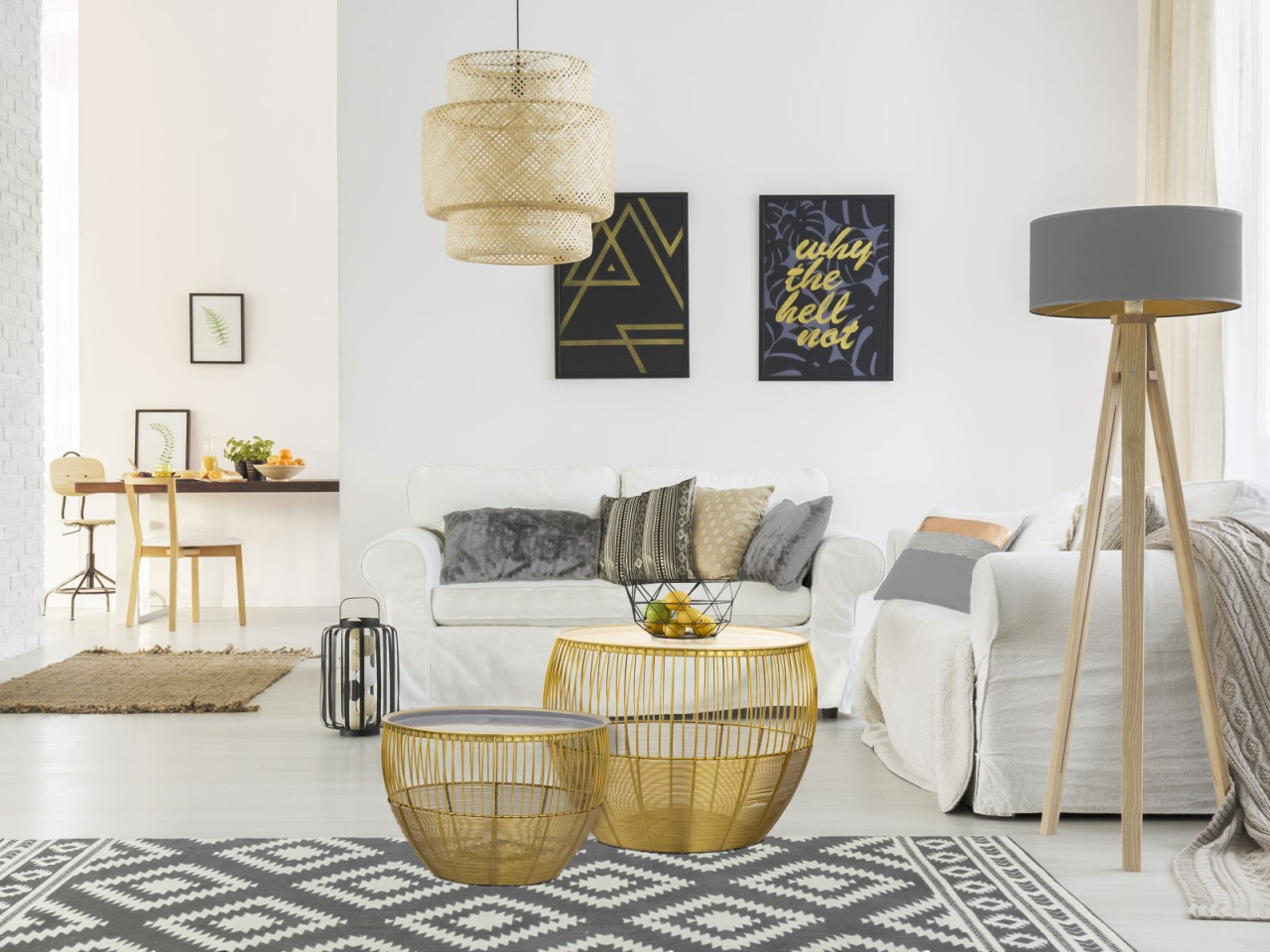 Salontafel Hessas Goud Ø49 cm - Set van 2 - Afbeelding 2