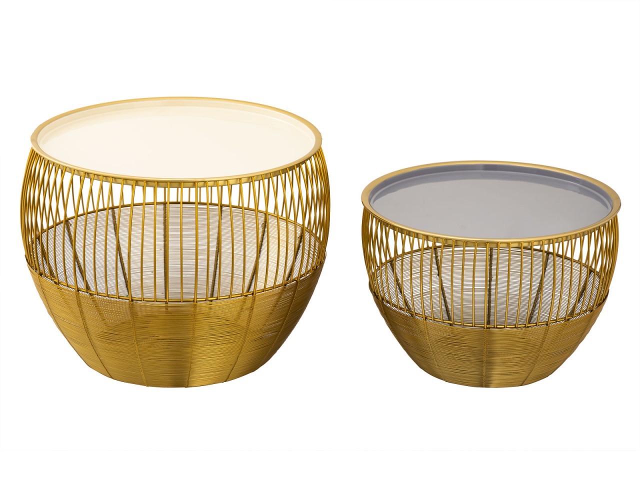 Salontafel Hessas Goud Ø49 cm - Set van 2 - Afbeelding 3