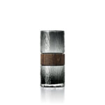 Braunnik glasvaas donkergrijs met houten accent en getextureerde afwerking, 24 cm hoog