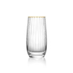 Decoratie Brunnes Glas Naturel, helder gerecycled glas met elegante highball-vorm en gouden rand