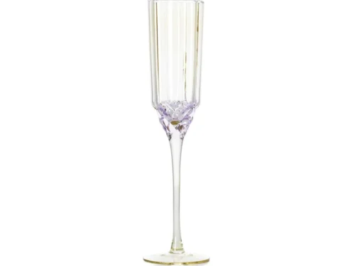 Neessand champagneflute van gerecycled glas, naturel roze, slank en elegant met hoge, smalle kelk
