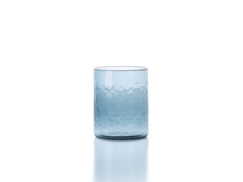 Woonaccessoire Trunde glas blauw van gerecycled glas met gehammereerde structuur, stijlvol transparant ontwerp