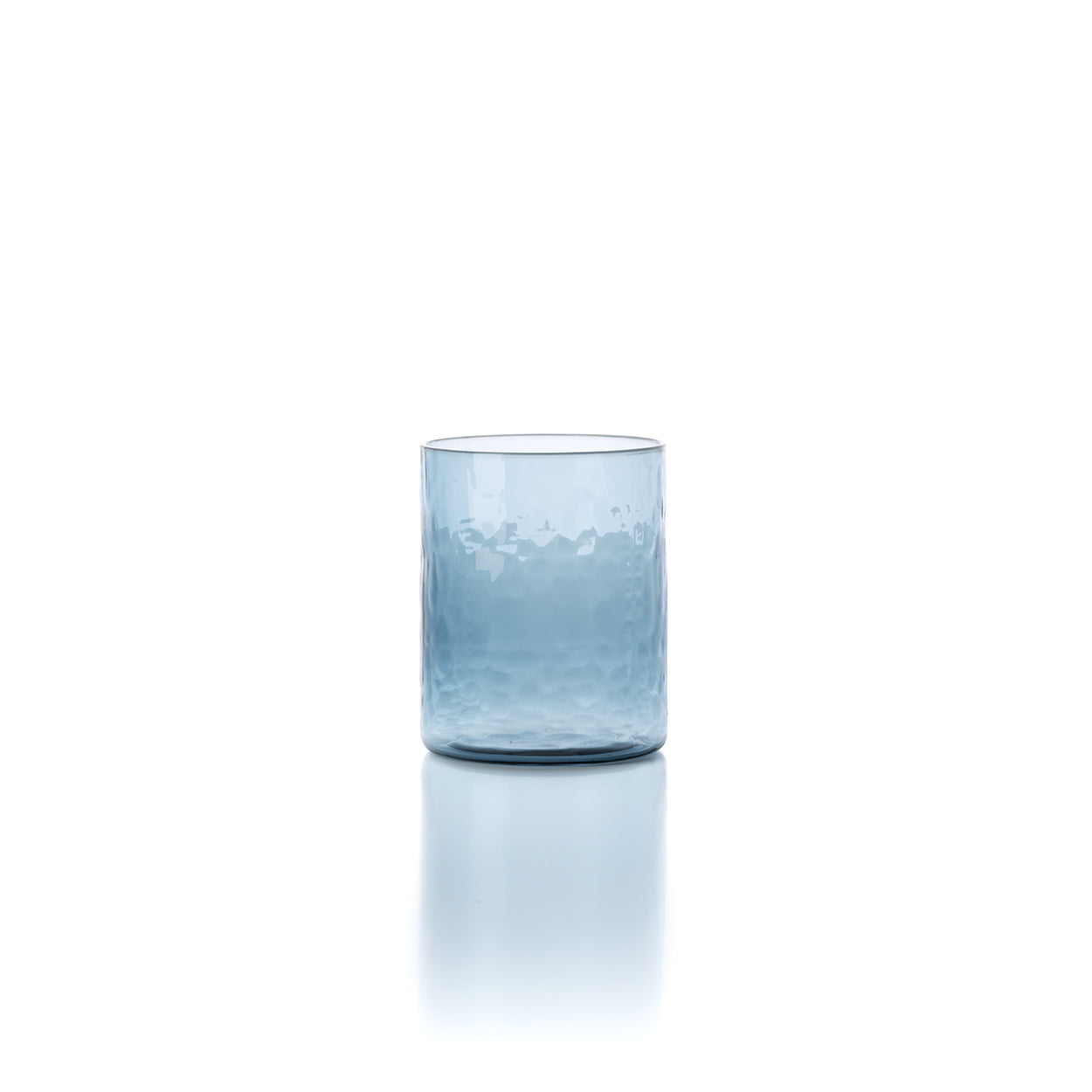 Woonaccessoire Trunde glas blauw van gerecycled glas met gehammereerde structuur, stijlvol transparant ontwerp