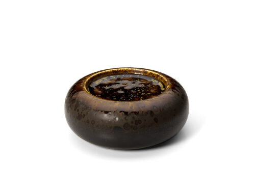 Donutkom Toontund bruine keramieken schaal met handgeglazuurd, sculpturaal ontwerp