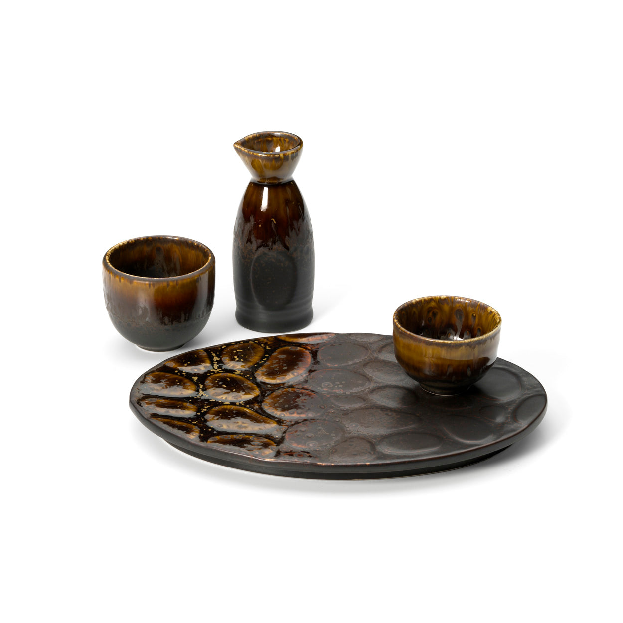 Servies Geskand Keramiek Bruin - Afbeelding 6