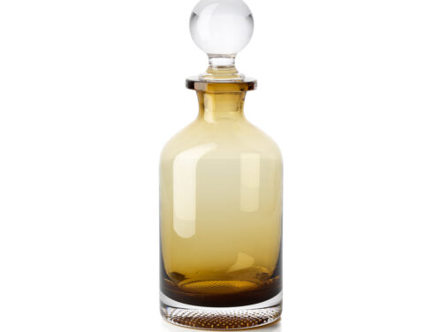 Karaf Veensa Glas van gerecycled amberglas met ronde stop en elegante vorm
