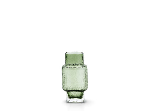 Vaas Nivoro glas groen van gerecycled glas met subtiele tintvariaties en luchtbellen
