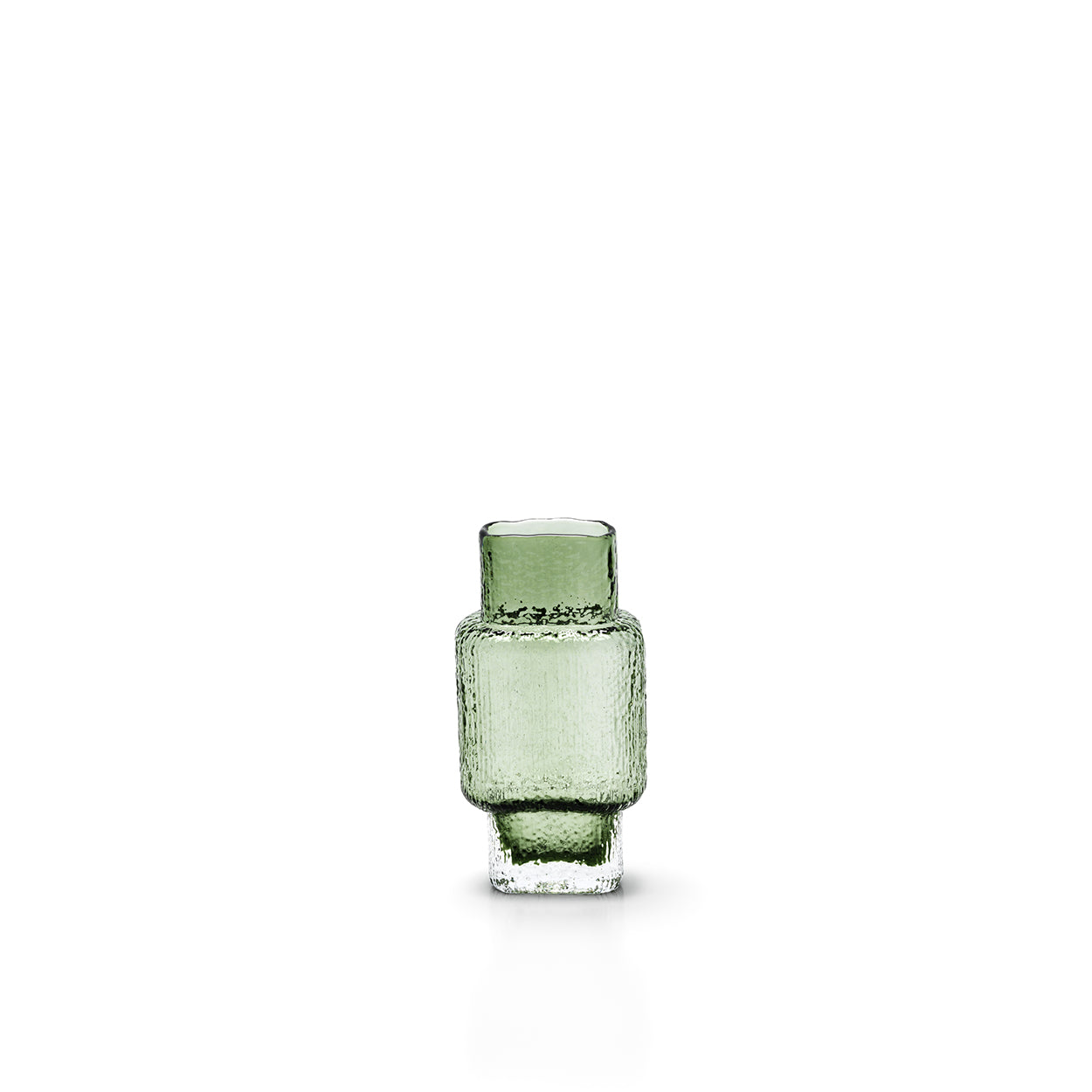 Vaas Nivoro glas groen van gerecycled glas met subtiele tintvariaties en luchtbellen