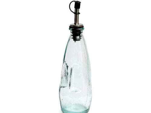 Geerrio blauw gerecycled glas tafelaccessoire, slank 23 cm hoog met pomptop