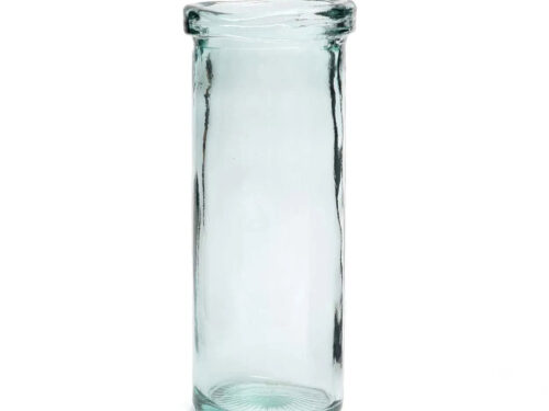 Vaas Raski Glas Blauw, slanke gerecycled glazen vaas in diepe blauwe tint met moderne uitstraling