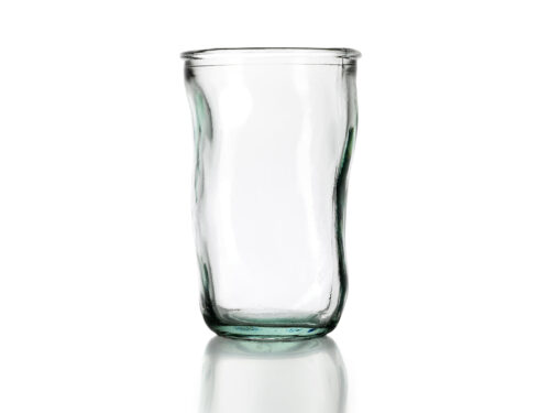 Spiegel Girero Blauw glazen vaas met gerecycled glas en helder fonkelende afwerking