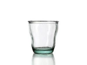 Woonaccessoire Keillura glas, helder met blauwgerecyclede basis, compact en verfijnd