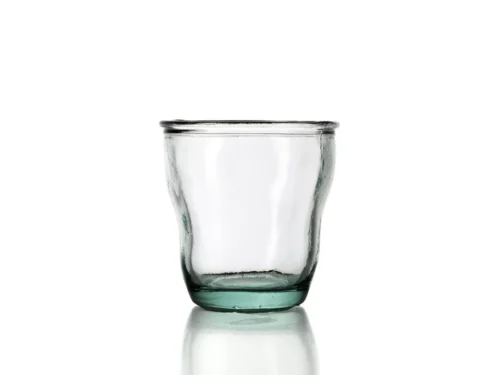Woonaccessoire Keillura glas, helder met blauwgerecyclede basis, compact en verfijnd