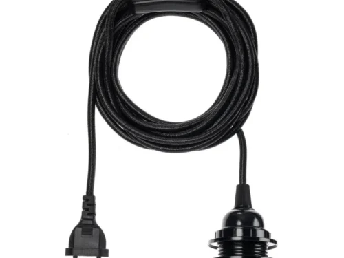 Vloerlamp Roma zwart met snoer, stekker en E27-fitting voor een strakke, rustige uitstraling