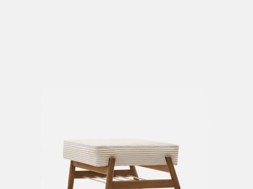 Decoratiefiguur Jaarris hout crème met zachte ribbelstructuur en houten poten, natuurlijke look