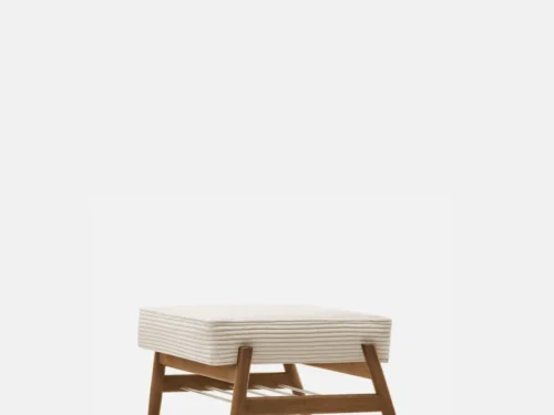 Decoratiefiguur Jaarris hout crème met zachte ribbelstructuur en houten poten, natuurlijke look