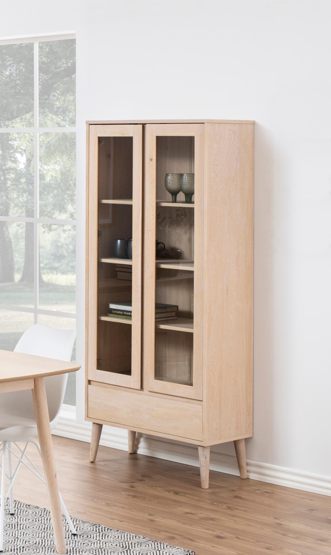 Vitrinekast Graustena Wit 80 cm - Afbeelding 7