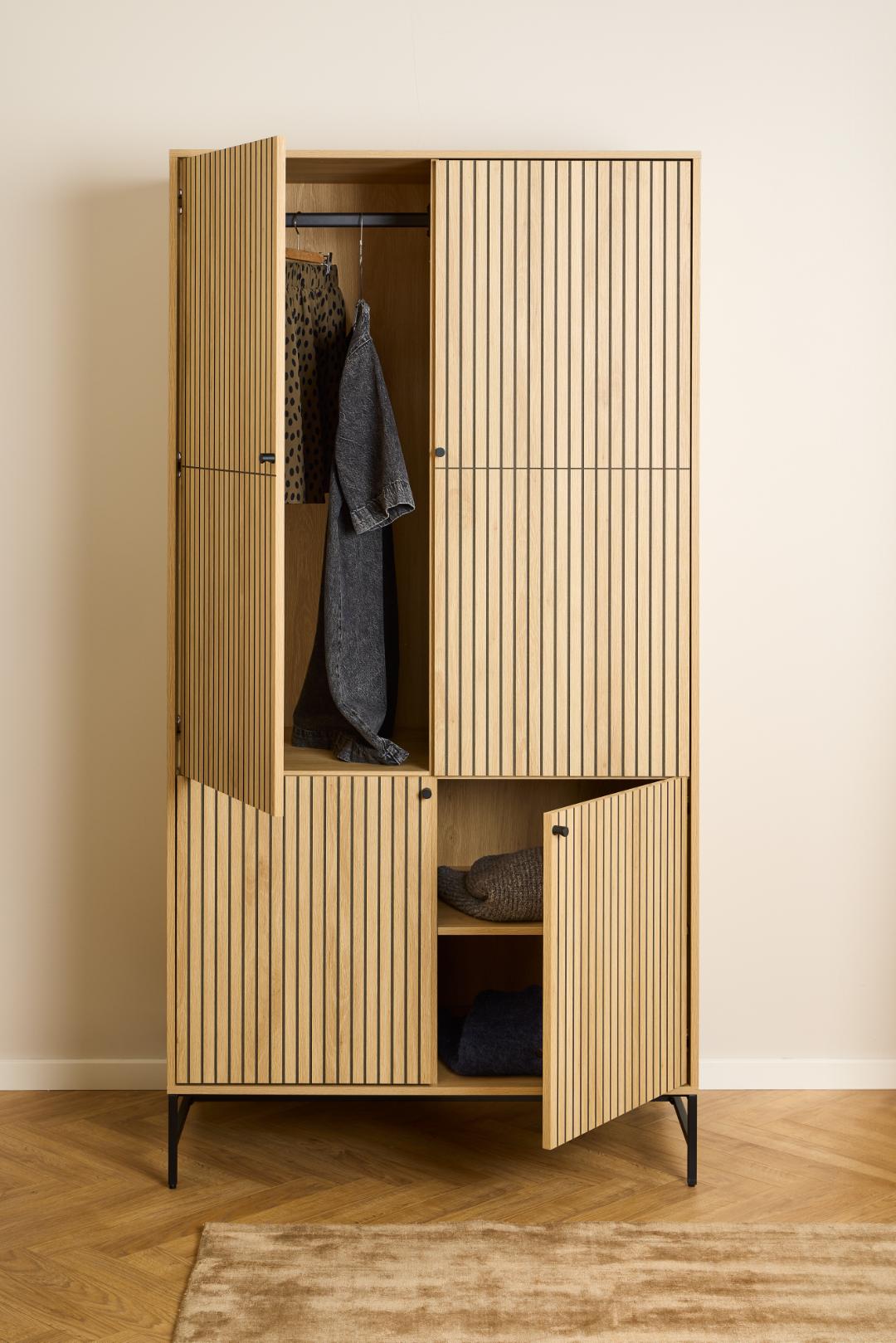 Kledingkast Jooris Naturel 99 cm - Afbeelding 11
