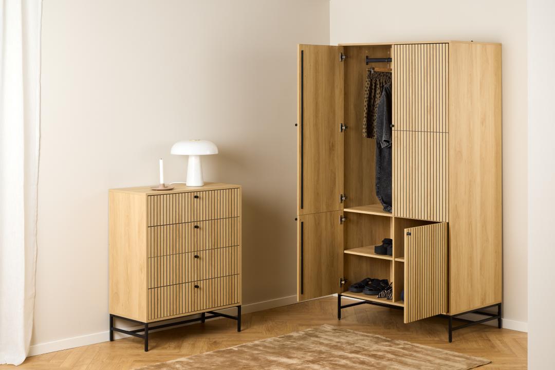 Kledingkast Jooris Naturel 99 cm - Afbeelding 12