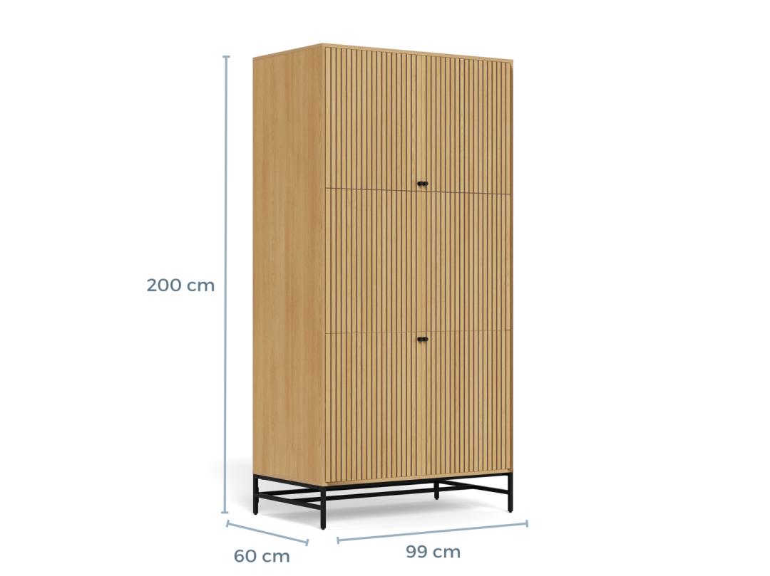 Kledingkast Jooris Naturel 99 cm - Afbeelding 9