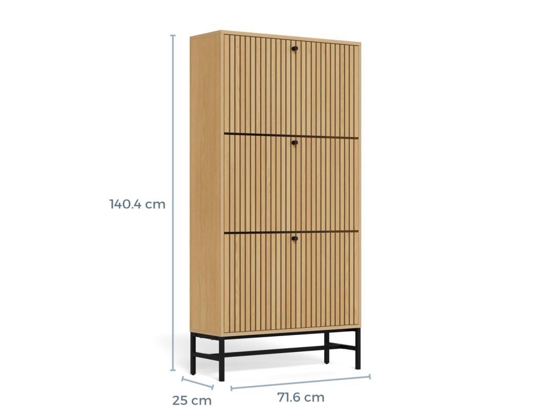 Schoenenkast Staakun Naturel 71,6 cm - Afbeelding 9