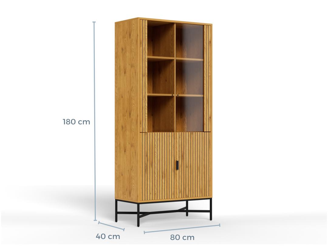 Vitrinekast Raandio Naturel 80 cm - Afbeelding 9
