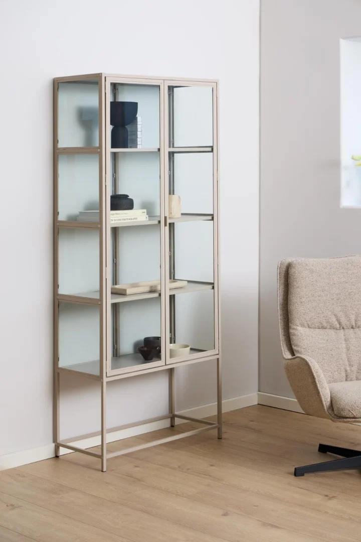 Vitrinekast Golvum Grijs 77 cm - Afbeelding 9