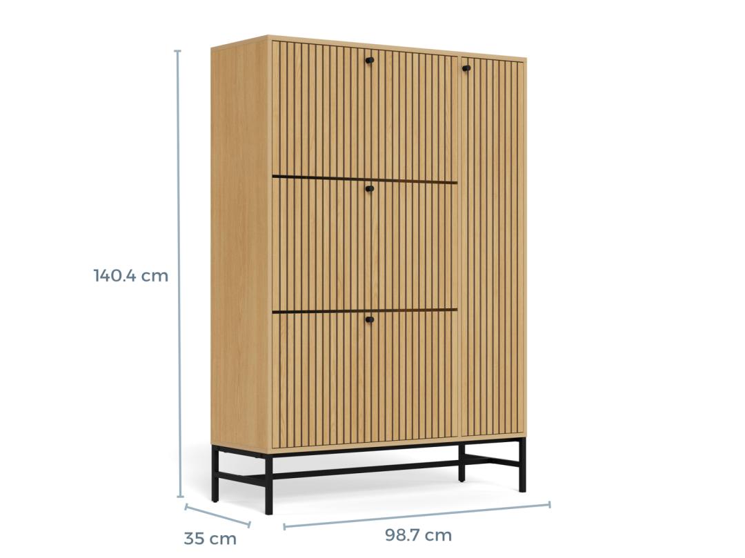 Schoenenkast Jeelvund Naturel 98,7 cm - Afbeelding 9