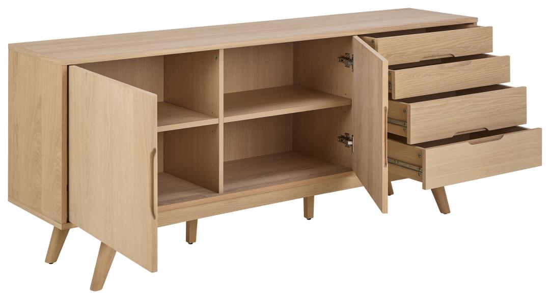 Dressoir Haunella Wit 180 cm - Afbeelding 3