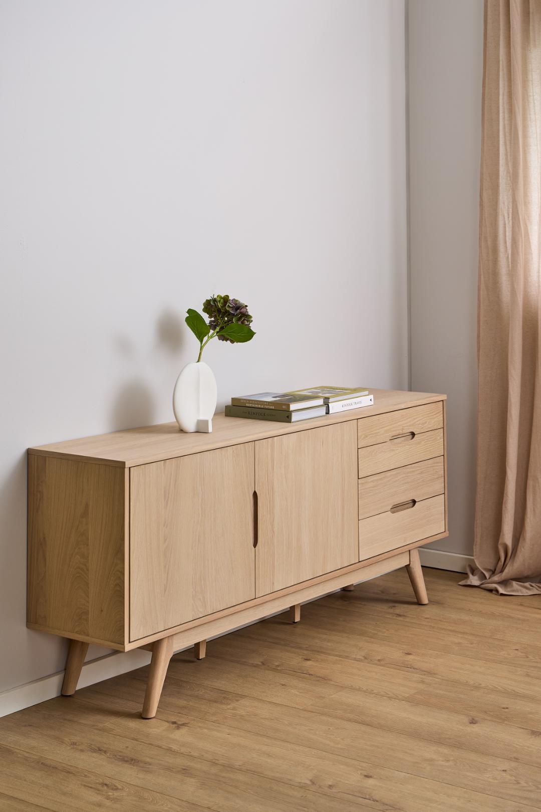 Dressoir Haunella Wit 180 cm - Afbeelding 7