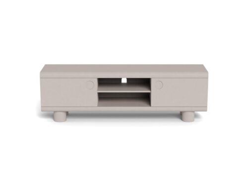 TV-meubel Haantonte Grijs 160 cm met twee deuren, open vak en strakke MDF afwerking