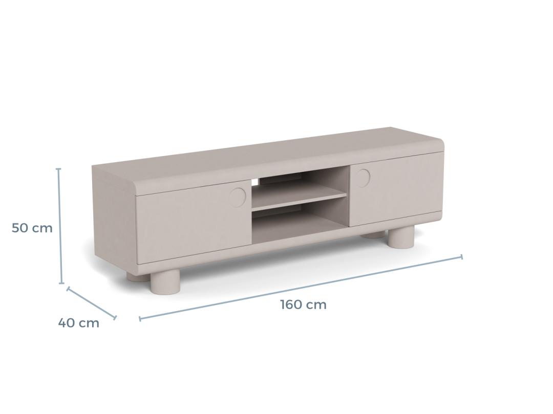 TV-meubel Haantonte Grijs 160 cm - Afbeelding 9