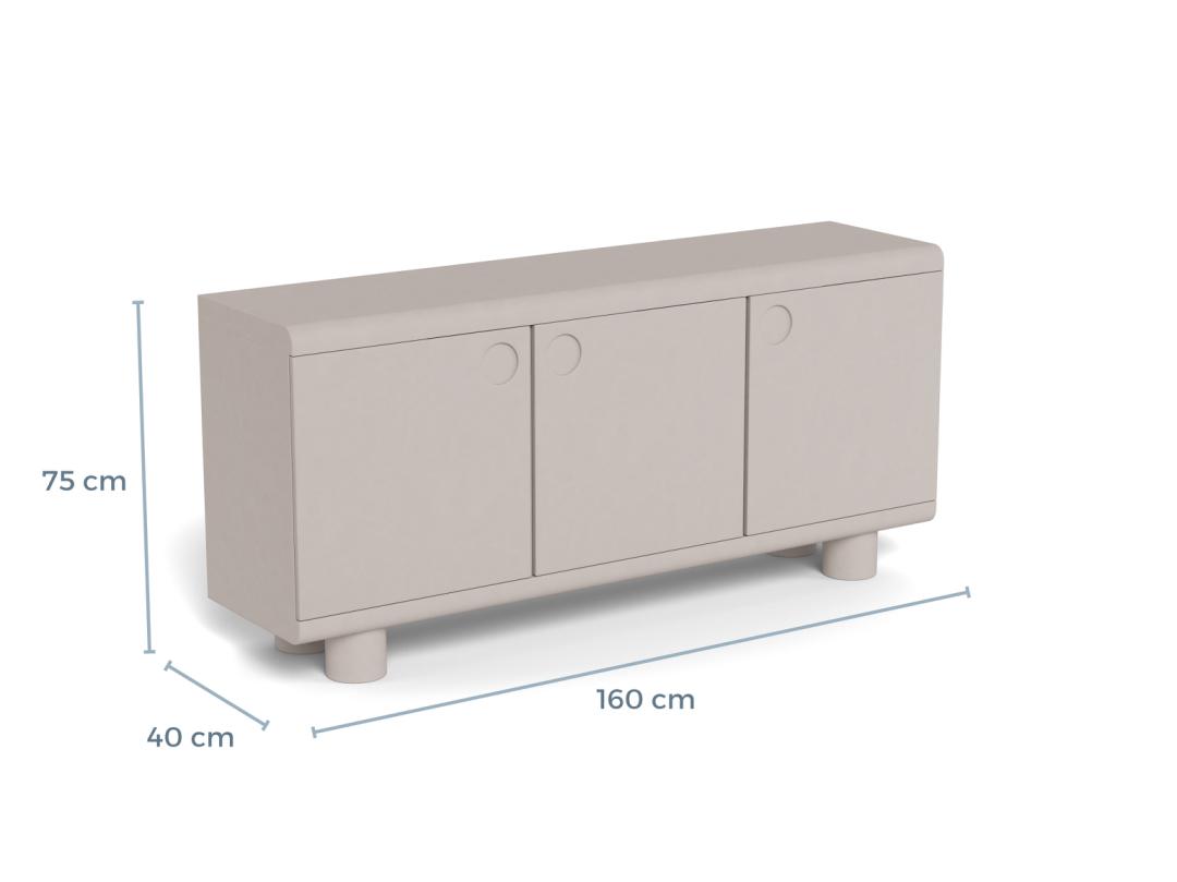 Dressoir Flaskoro Grijs 160 cm - Afbeelding 9