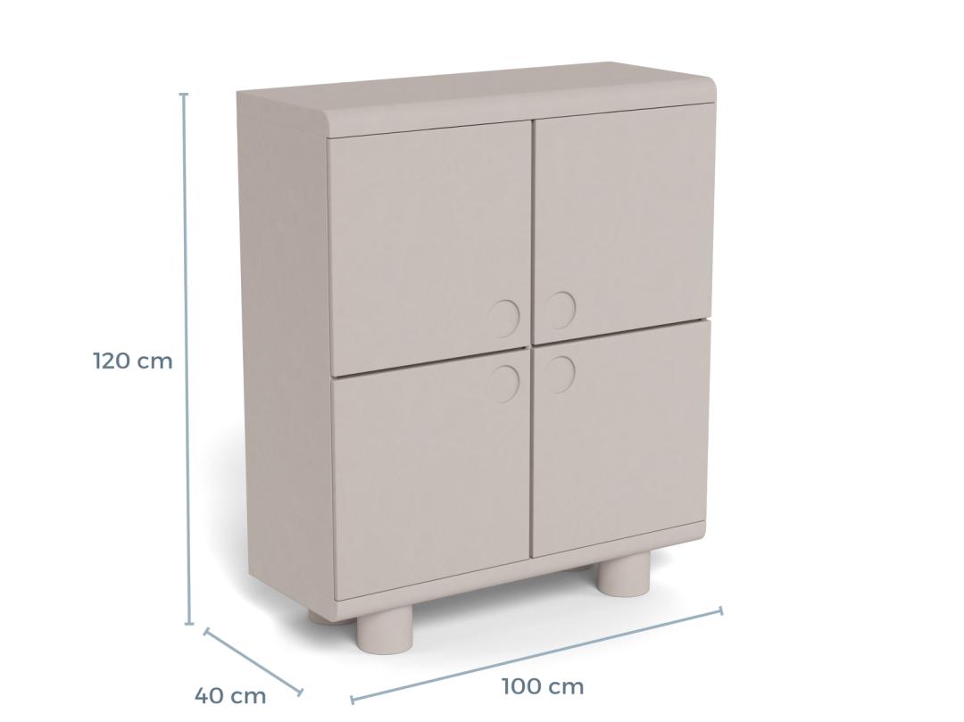 Kast Torura Grijs 100 cm - Afbeelding 9