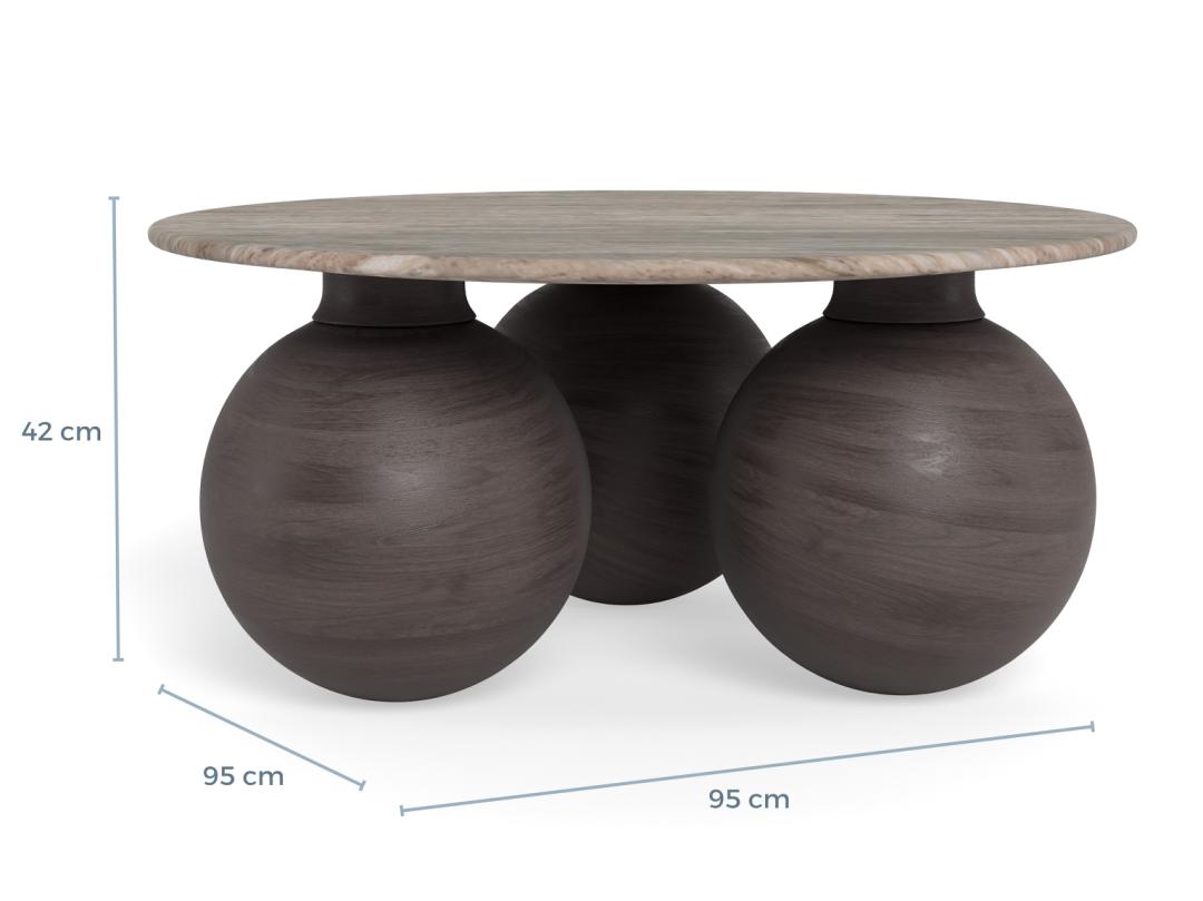 Salontafel Vondello Marmer Ø95 cm - Afbeelding 8