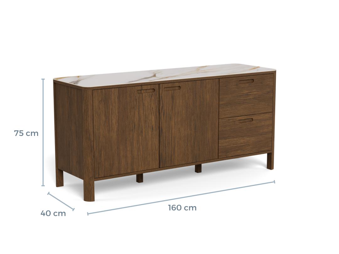 Dressoir Brierrone Crème 160 cm - Afbeelding 9